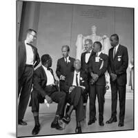 1963 March Leaders, L-R: Ahmann, Robinson, Prinz, Randolph, Rauh, Lewis, McKissick-null-Mounted Photo
