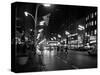 1963 Night Scene of Busy Traffic on State Street Chicago, Illinois-null-Stretched Canvas