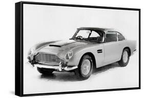 1964 Aston Martin DB5 Watercolor-NaxArt-Framed Stretched Canvas