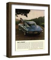 1964 Corvette - Just a Minute-null-Framed Art Print