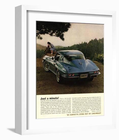 1964 Corvette - Just a Minute-null-Framed Art Print