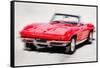 1964 Corvette Stingray Watercolor-NaxArt-Framed Stretched Canvas