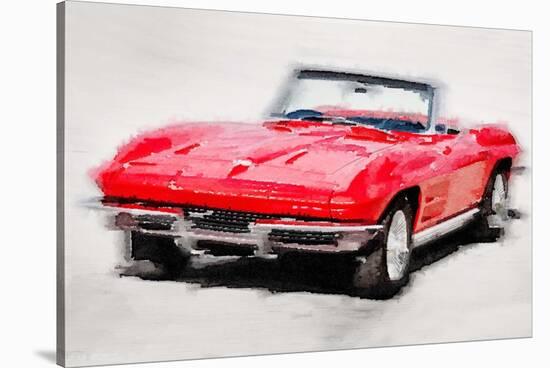 1964 Corvette Stingray Watercolor-NaxArt-Stretched Canvas