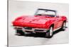 1964 Corvette Stingray Watercolor-NaxArt-Stretched Canvas