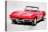 1964 Corvette Stingray Watercolor-NaxArt-Stretched Canvas