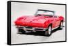 1964 Corvette Stingray Watercolor-NaxArt-Framed Stretched Canvas