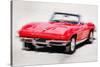 1964 Corvette Stingray Watercolor-NaxArt-Stretched Canvas