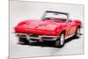 1964 Corvette Stingray Watercolor-NaxArt-Mounted Premium Giclee Print