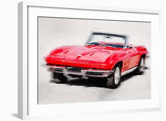 1964 Corvette Stingray Watercolor-NaxArt-Framed Art Print