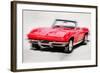 1964 Corvette Stingray Watercolor-NaxArt-Framed Art Print