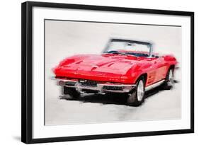 1964 Corvette Stingray Watercolor-NaxArt-Framed Art Print