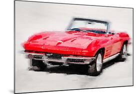 1964 Corvette Stingray Watercolor-NaxArt-Mounted Art Print