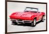 1964 Corvette Stingray Watercolor-NaxArt-Framed Art Print