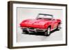 1964 Corvette Stingray Watercolor-NaxArt-Framed Art Print