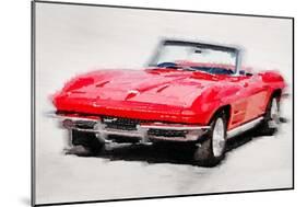 1964 Corvette Stingray Watercolor-NaxArt-Mounted Art Print