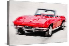 1964 Corvette Stingray Watercolor-NaxArt-Stretched Canvas