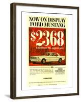 1964 Mustang - Now On Display-null-Framed Art Print