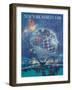 1964 New York World’s Fair - Unisphere Globe, Vintage Travel Poster-Bob Peak-Framed Art Print