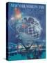 1964 New York World’s Fair - Unisphere Globe, Vintage Travel Poster-Bob Peak-Stretched Canvas