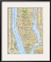 1964 Tourist Manhattan Map-National Geographic Maps-Framed Art Print