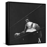 1965 Boxing Match Between the Heavyweight Champ Sonny Liston and Challenger Cassius Clay-George Silk-Framed Stretched Canvas