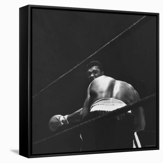 1965 Boxing Match Between the Heavyweight Champ Sonny Liston and Challenger Cassius Clay-George Silk-Framed Stretched Canvas