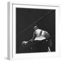 1965 Boxing Match Between the Heavyweight Champ Sonny Liston and Challenger Cassius Clay-George Silk-Framed Premium Photographic Print