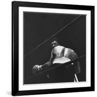 1965 Boxing Match Between the Heavyweight Champ Sonny Liston and Challenger Cassius Clay-George Silk-Framed Premium Photographic Print