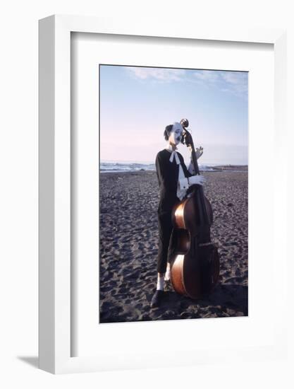 1965: Cellist Clown on Set of Mosfilm Movie 'The Good Doctor Aibolit', Russia-Dmitri Kessel-Framed Photographic Print
