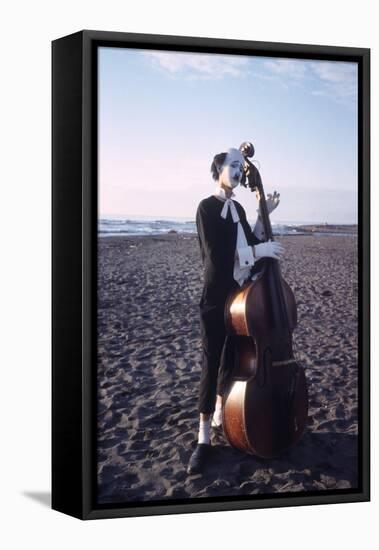 1965: Cellist Clown on Set of Mosfilm Movie 'The Good Doctor Aibolit', Russia-Dmitri Kessel-Framed Stretched Canvas