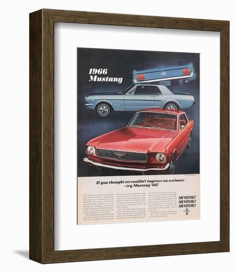 1966 Mustang- Improve a Winner-null-Framed Art Print