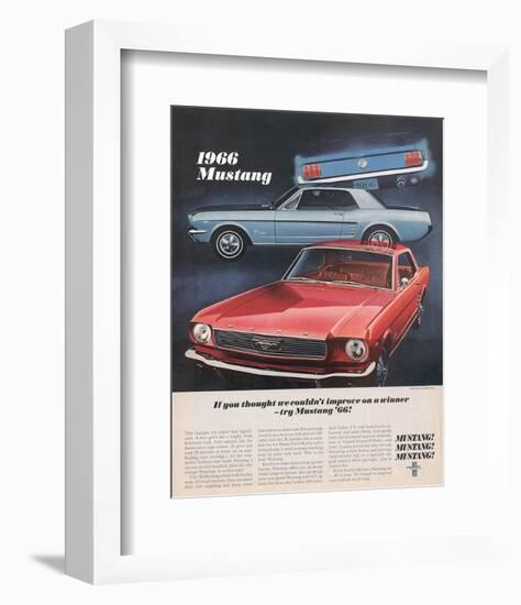 1966 Mustang- Improve a Winner-null-Framed Art Print