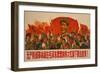 1967 Cultural Revolution Poster of People Waving Book of Works of Mao Tse-Tung-null-Framed Premium Giclee Print