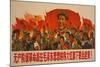 1967 Cultural Revolution Poster of People Waving Book of Works of Mao Tse-Tung-null-Mounted Art Print