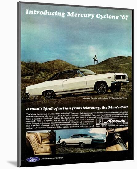 1967 Mercury Cyclone Man's Car-null-Mounted Art Print