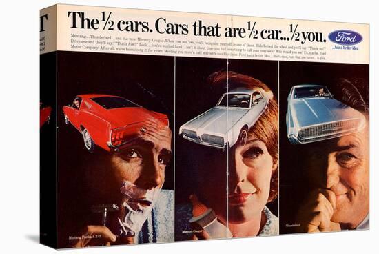 1967 Mustang ½ Cars - ½ You-null-Stretched Canvas