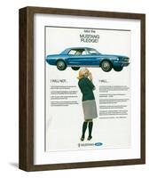 1967 Take the Mustang Pledge-null-Framed Art Print