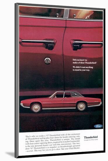 1967 Thunderbird Four-Door-null-Mounted Art Print