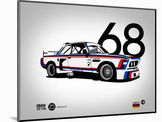 1968 BMW 3.0 CSL-NaxArt-Mounted Art Print