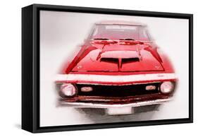 1968 Chevy Camaro Front End Watercolor-NaxArt-Framed Stretched Canvas