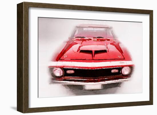 1968 Chevy Camaro Front End Watercolor-NaxArt-Framed Art Print