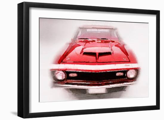 1968 Chevy Camaro Front End Watercolor-NaxArt-Framed Art Print