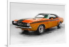 1968 Dodge Challenger Watercolor-NaxArt-Framed Art Print