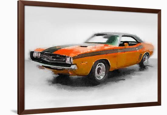 1968 Dodge Challenger Watercolor-NaxArt-Framed Art Print