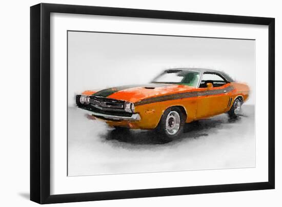 1968 Dodge Challenger Watercolor-NaxArt-Framed Art Print