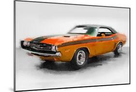 1968 Dodge Challenger Watercolor-NaxArt-Mounted Art Print