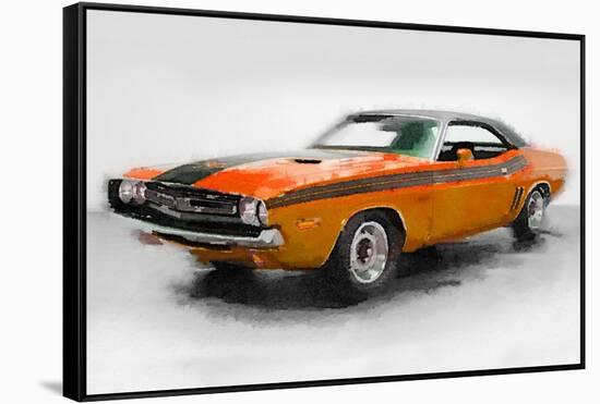 1968 Dodge Challenger Watercolor-NaxArt-Framed Stretched Canvas