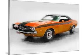 1968 Dodge Challenger Watercolor-NaxArt-Stretched Canvas