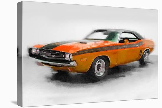 1968 Dodge Challenger Watercolor-NaxArt-Stretched Canvas