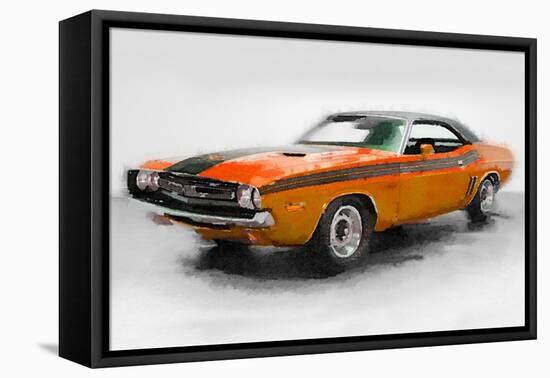 1968 Dodge Challenger Watercolor-NaxArt-Framed Stretched Canvas